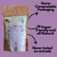 Load image into Gallery viewer, 225g Lavender and Lime Bath Soak - Compostable pouch