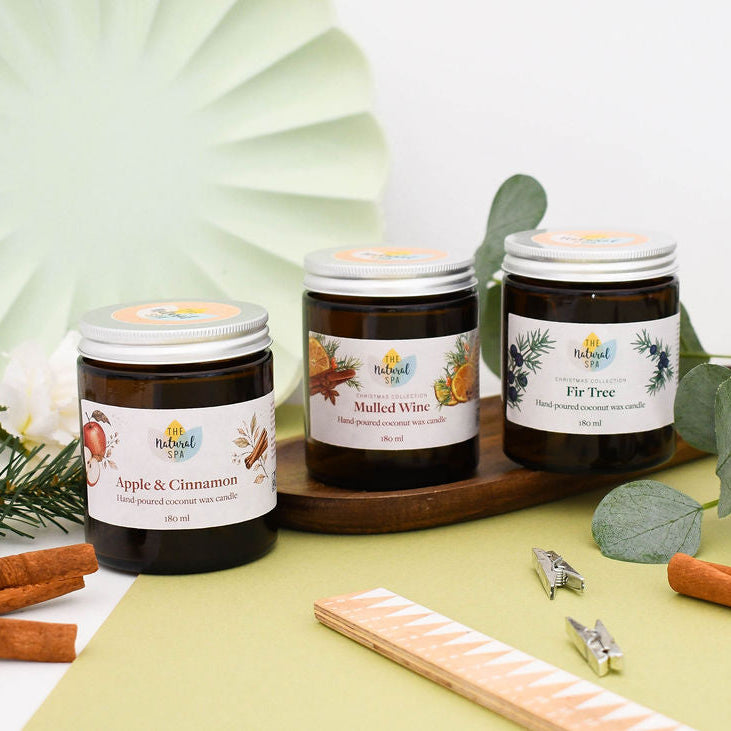 Apple & Cinnamon Scented Candle | Hand-Poured | Warm & Cosy Autumn and Christmas Fragrance | 180ml