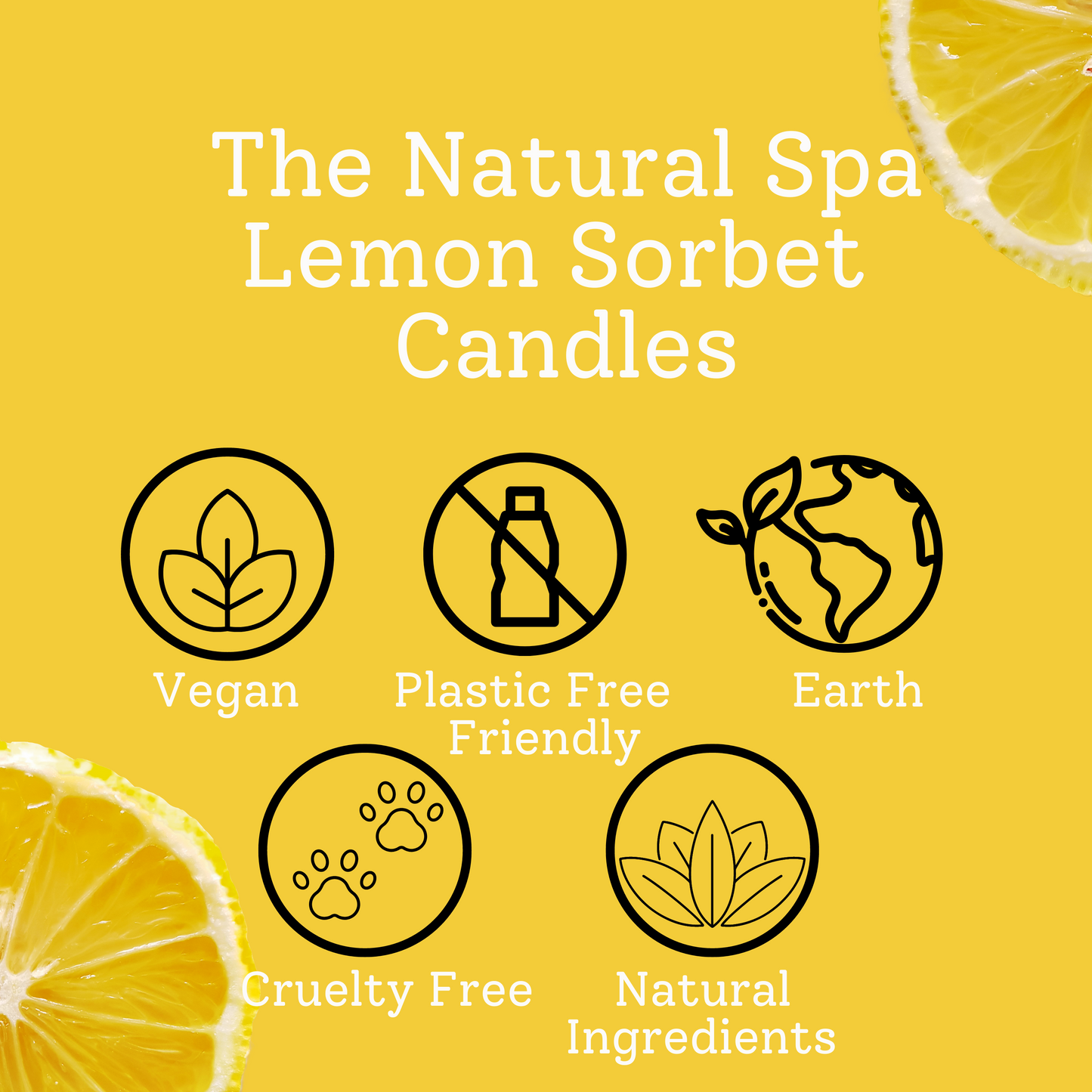 Vela de cera de coco vertida a mano Lemon Sorbet - 2 opciones de tamaño