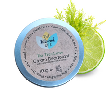 Load image into Gallery viewer, Tea Tree Lime Cream deodorant balm - naturally bicarb and aluminium free