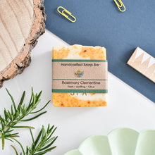 Load image into Gallery viewer, Rosemary Clementine Soap Bar 100g -  Scented with essential oils - 3 different styles