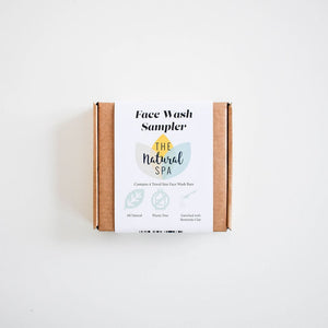 Face Wash Sampler Box - 4 x 15g Mini Face Wash Bars - Exfoliate - Charcoal detox - Cocoa Butter - Lemongrass Grapefruit - Vegan