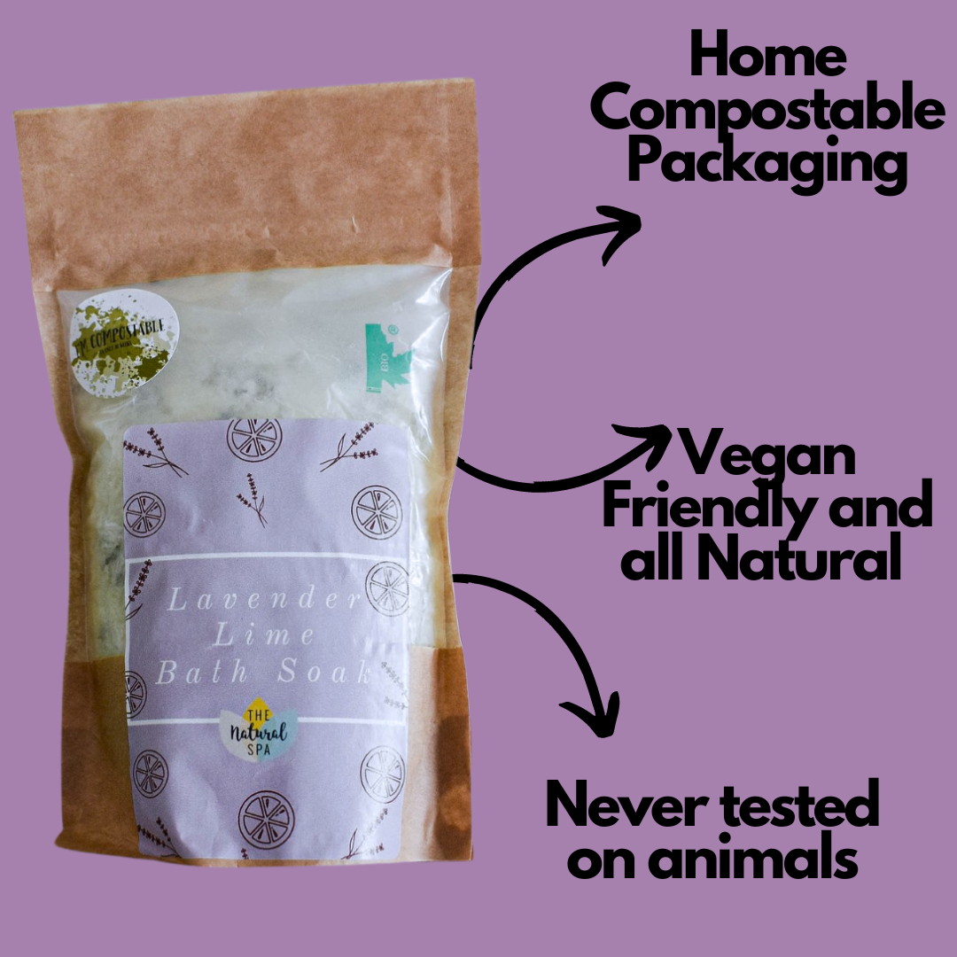 225g Lavender and Lime Bath Soak - Compostable pouch