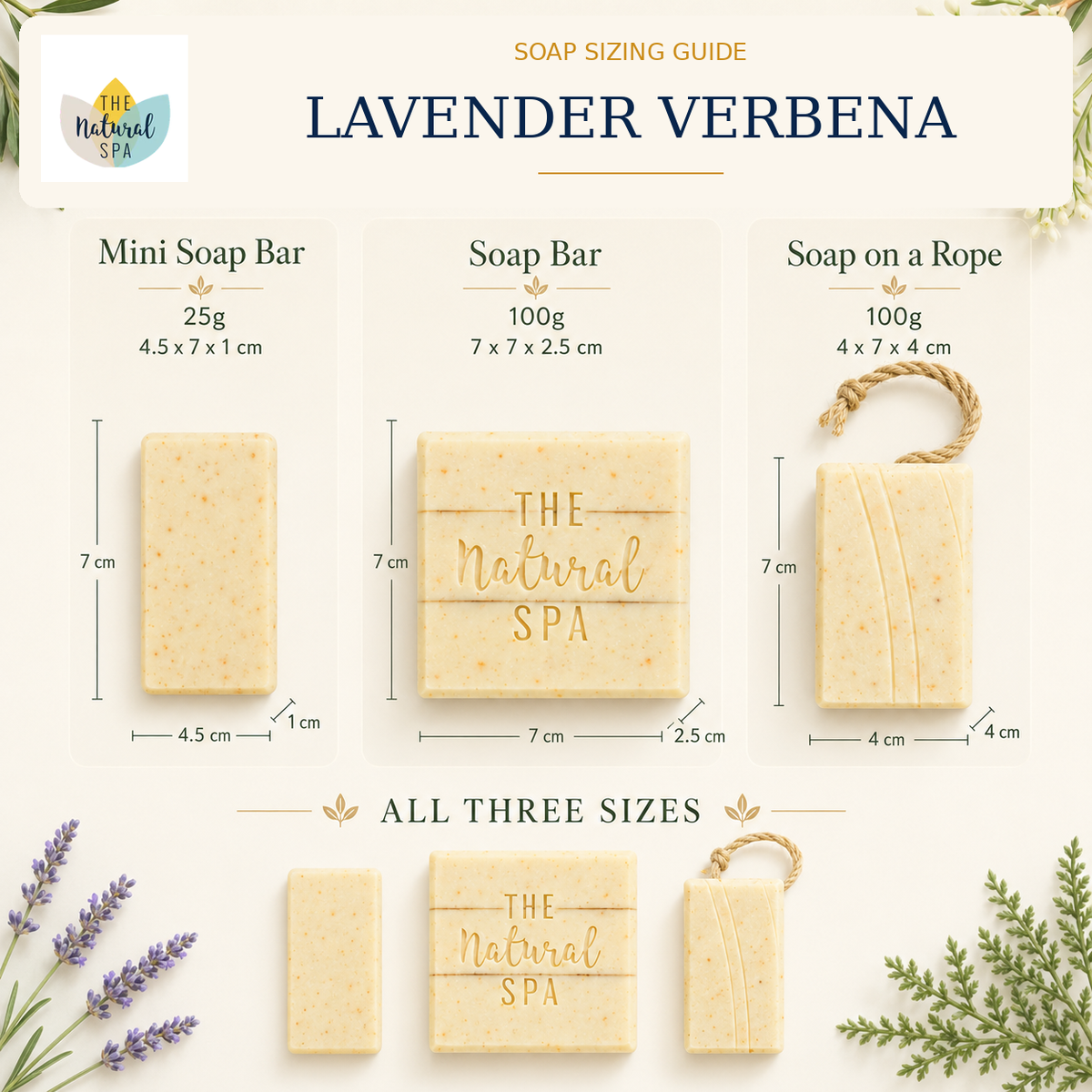 Lavender Verbena Soap Bar | Spanish Verbena & Lavender Natural Handcrafted Soap | Vegan, Plastic-Free Skincare | 3 Styles Available