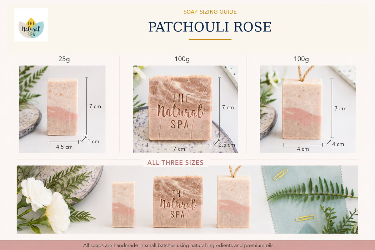 Patchouli Rose Soap Bar | Orange, Patchouli & Rose Natural Handcrafted Soap | Vegan, Plastic-Free Skincare | 3 Styles Available