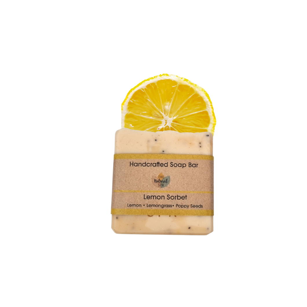 Barra de jabón Sorbete de limón - Limón, hierba de limón y semillas de amapola - 3 estilos diferentes