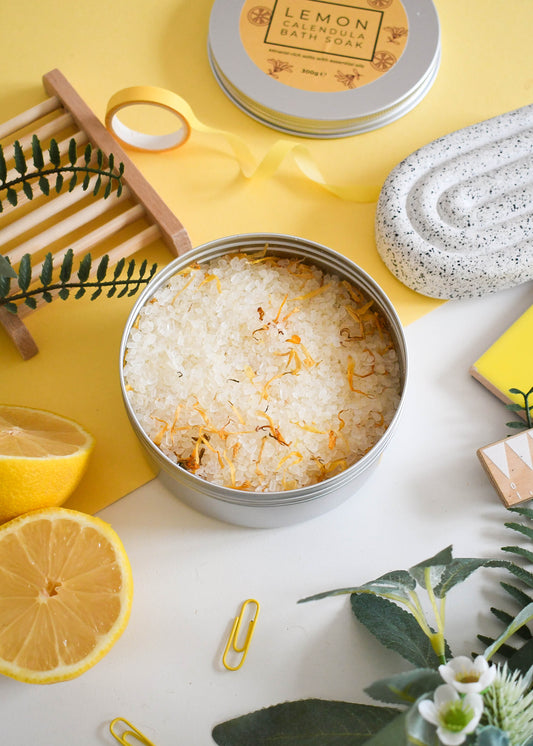 Wholesale Lemon Calendula Bath Soak Tin