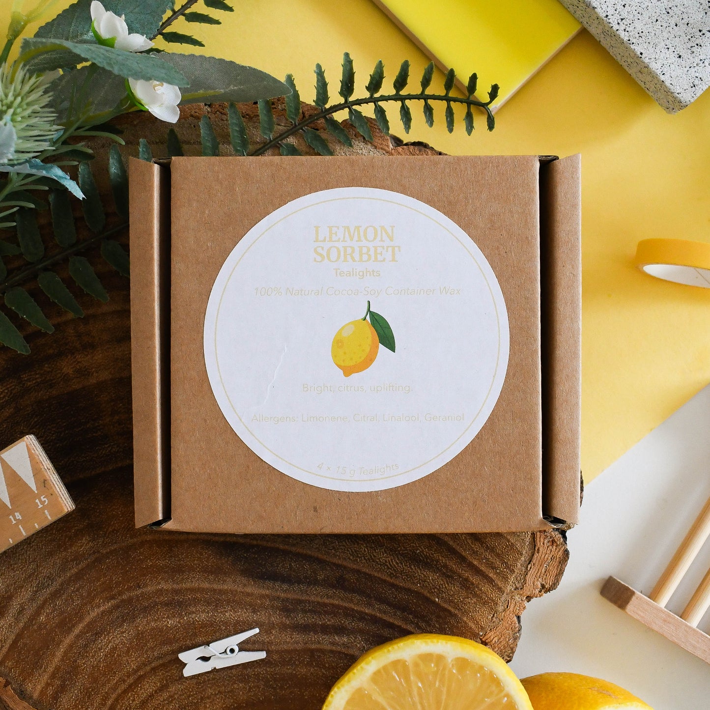 Natural Tealight Candles (Pack of 4) | Scented Coconut Wax Tealights UK
