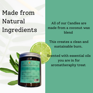 Sage & Lime hand poured coconut wax candle - 2 size options