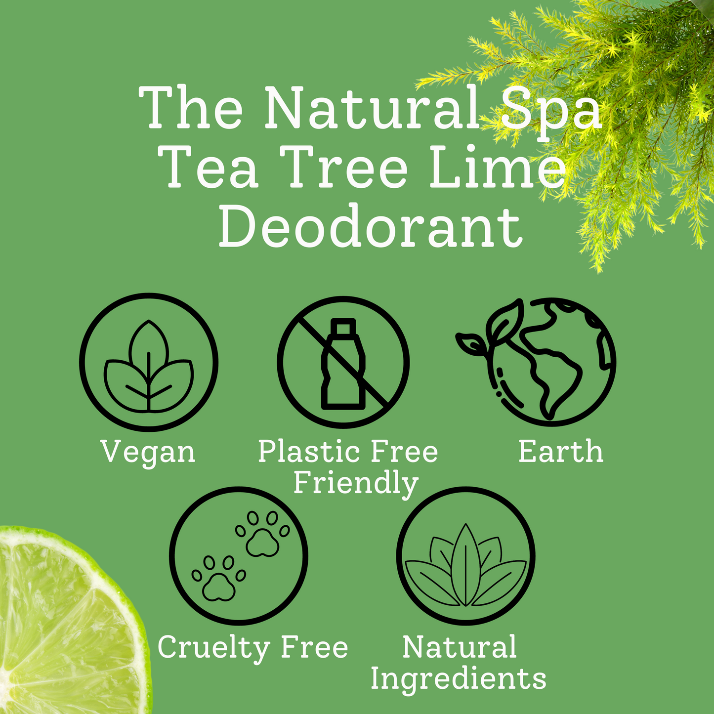 Tea Tree Lime Cream deodorant balm - naturally bicarb and aluminium free