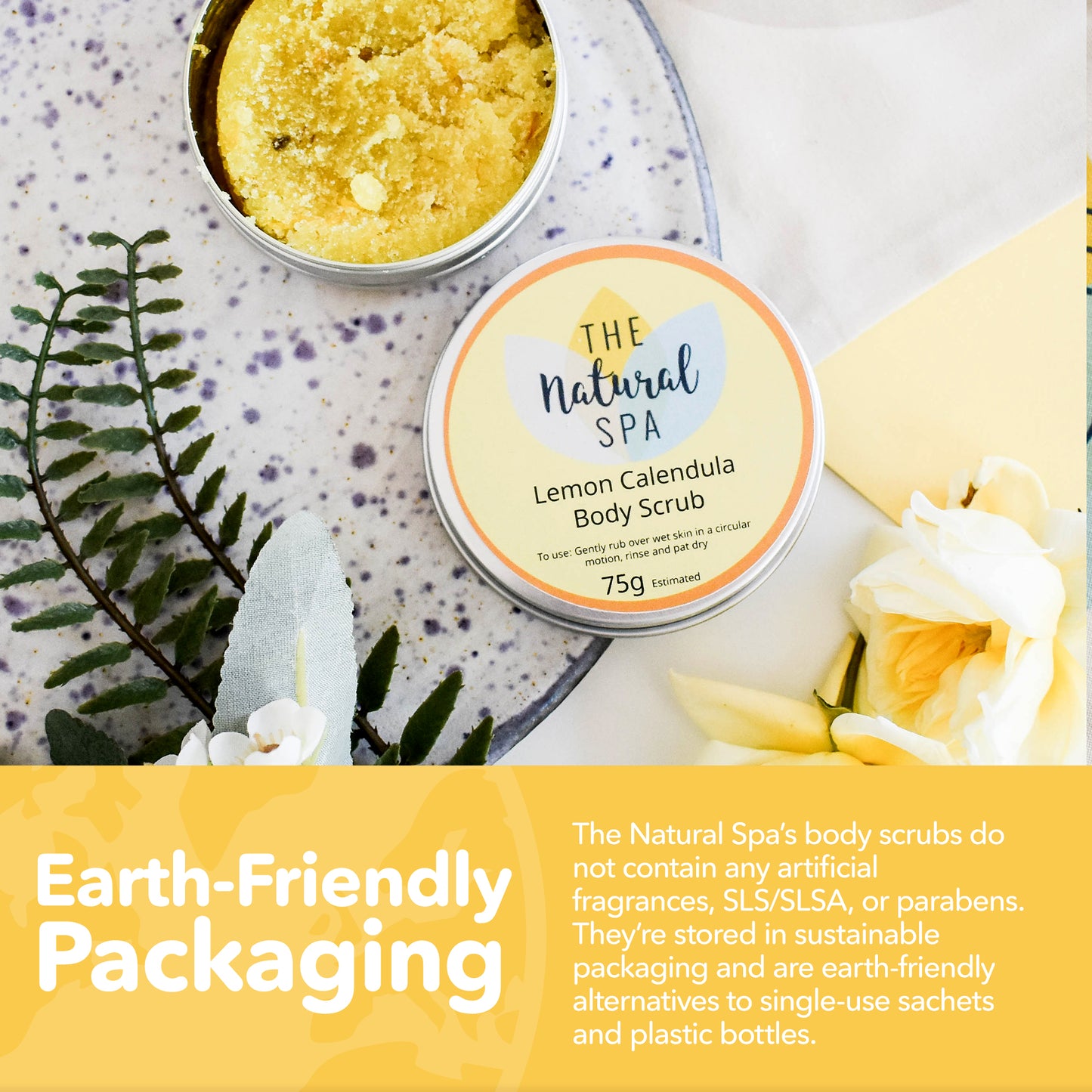 Lemon Calendula, Body Scrub - 3 different size option