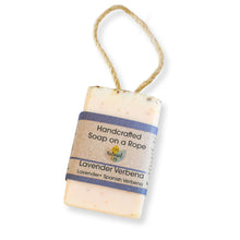 Load image into Gallery viewer, Lavender Verbena Soap on a Rope - 100g