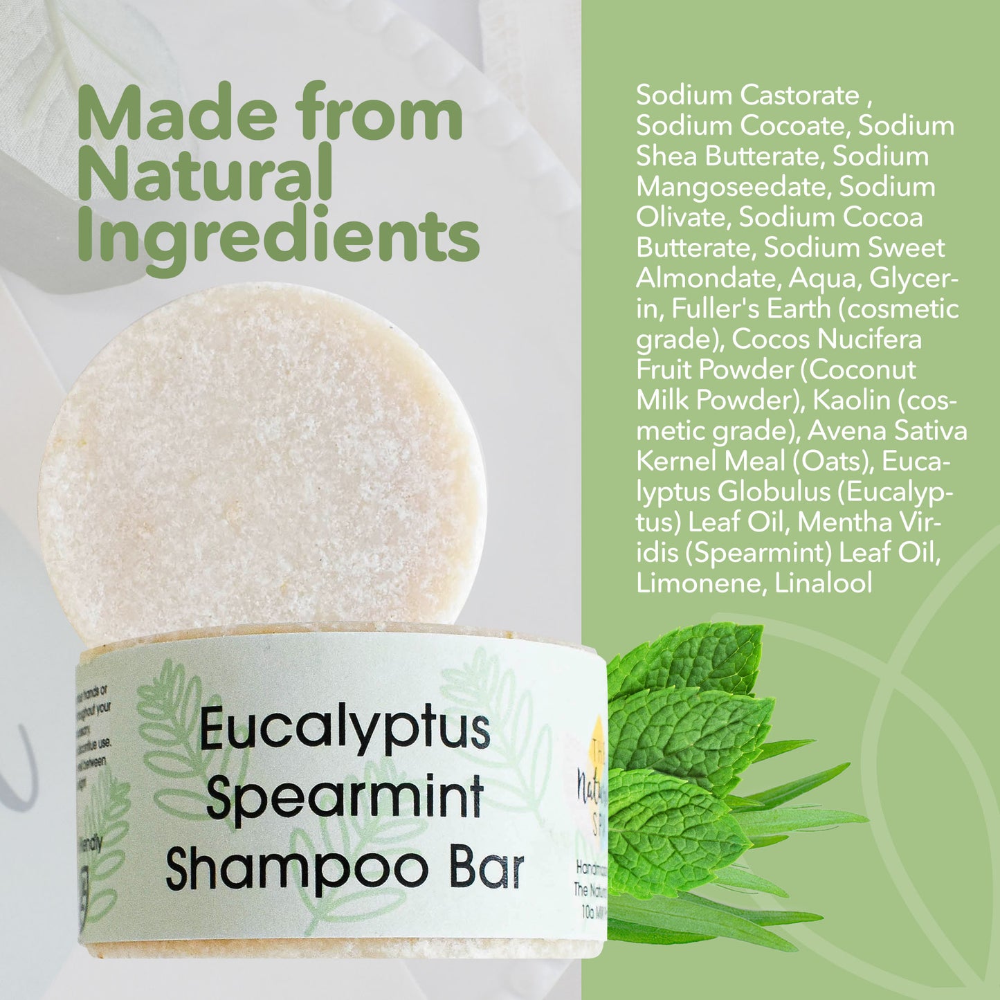 Spearmint and Eucalyptus Shampoo Bar