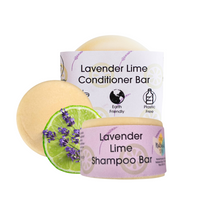 Load image into Gallery viewer, Lavender Lime Shampoo and Conditioner Bar set