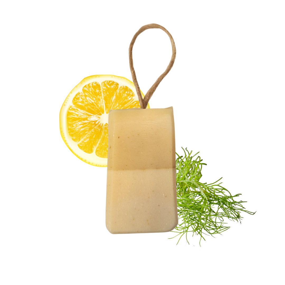 Meadow Soap on a Rope - Lemongrass and Fennel - 3 different styles