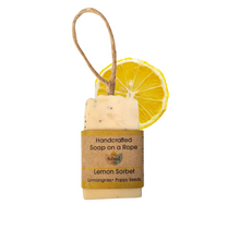 Load image into Gallery viewer, Lemon Sorbet Soap On a Rope