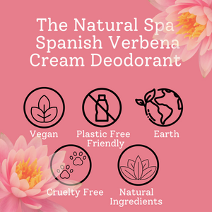 Bálsamo desodorante en crema de Verbena Española - naturalmente libre de bicarbonatos y aluminio