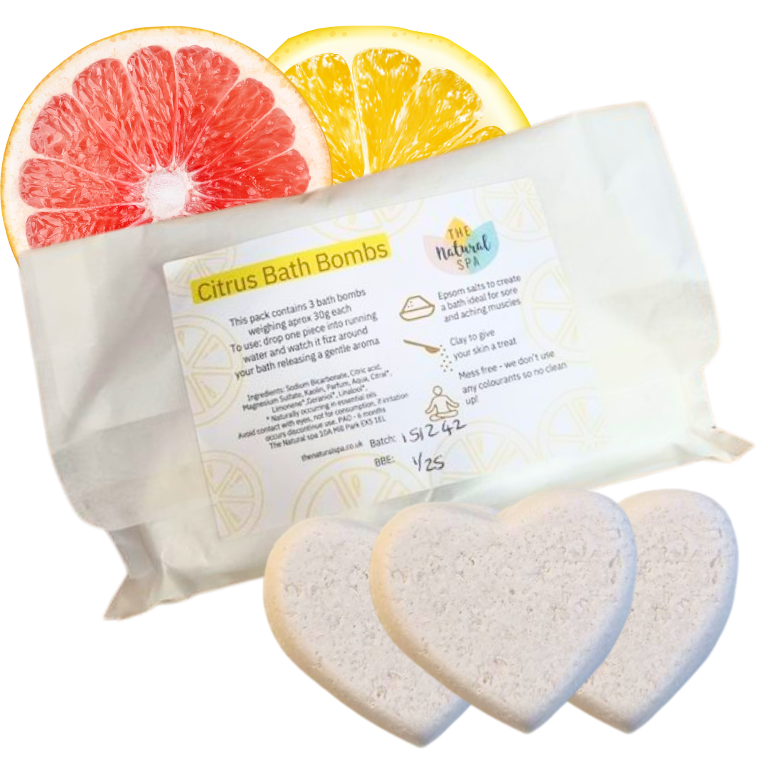 Citrus Aromatherapy Bath Bombs  ( Lemongrass + Grapefruit )