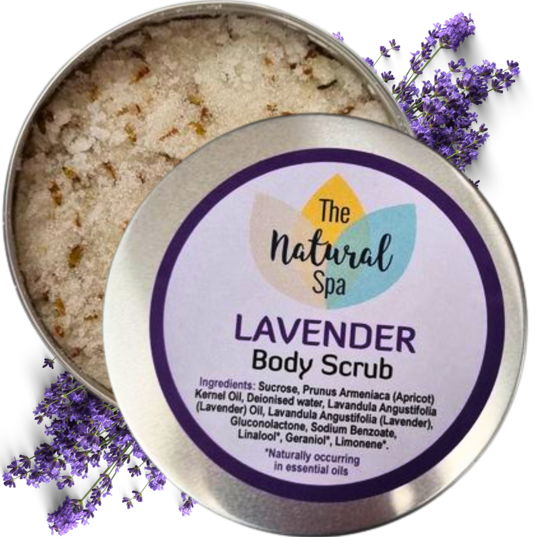 Exfoliante corporal de lavanda: opción de 3 tamaños diferentes