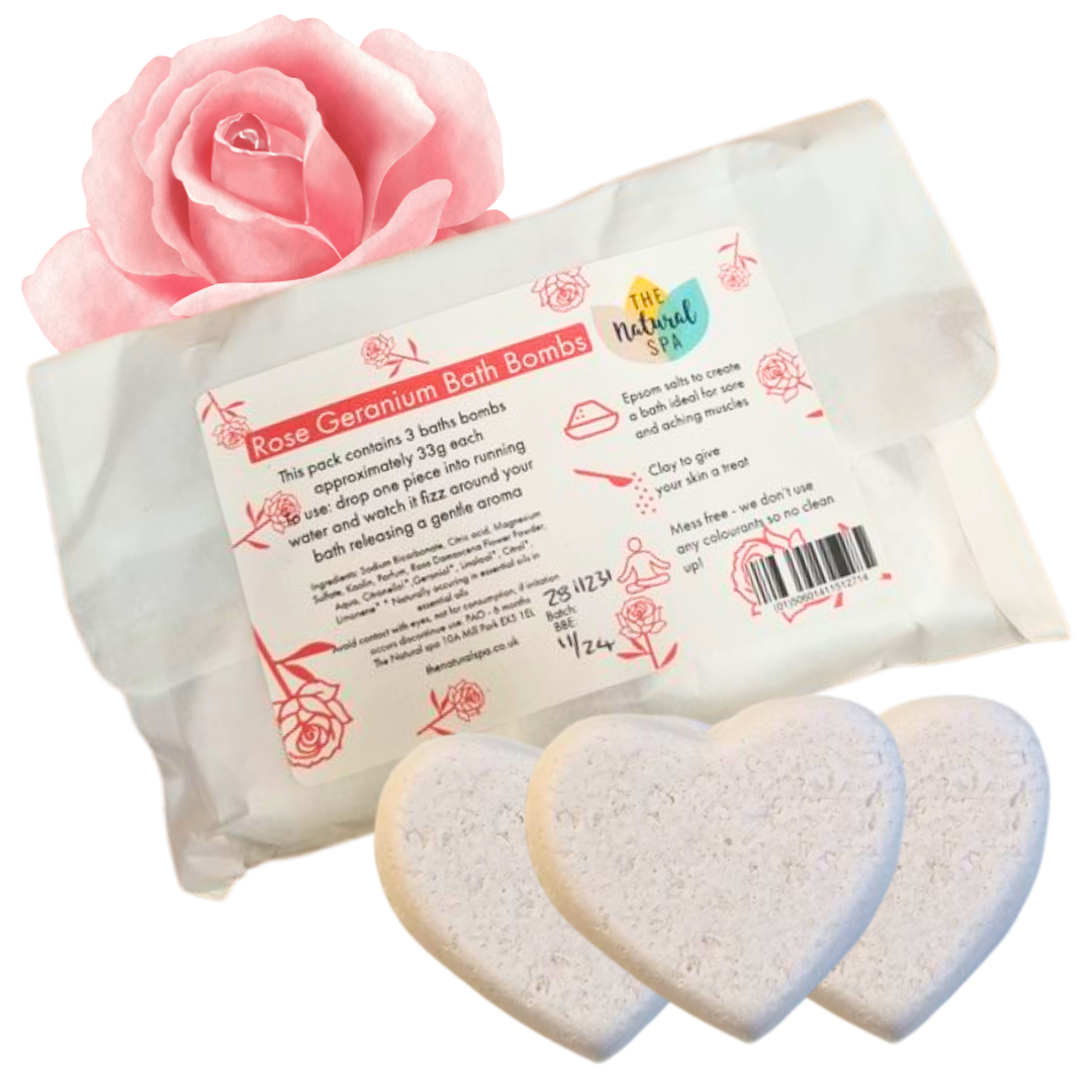 Rose Geranium Aromatherapy Bath Bombs