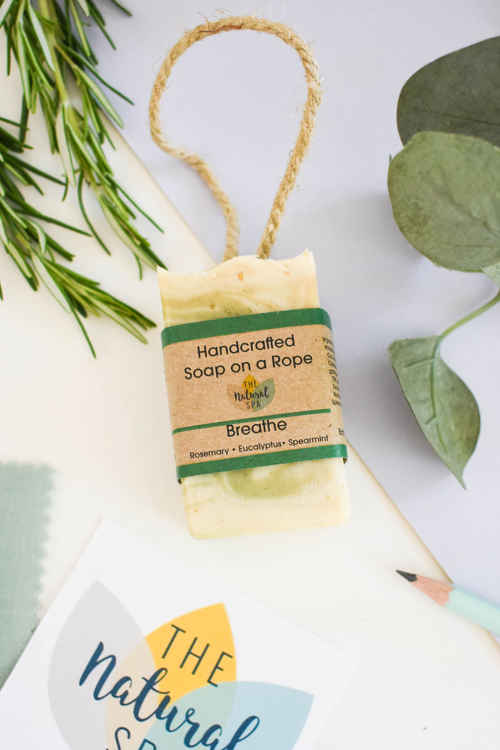 Breathe Cold Process Soap on a rope