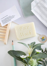 Load image into Gallery viewer, Face Wash Bar - cleansing bar - vegan - plastic free - detox - exfoliating - cocoa butter